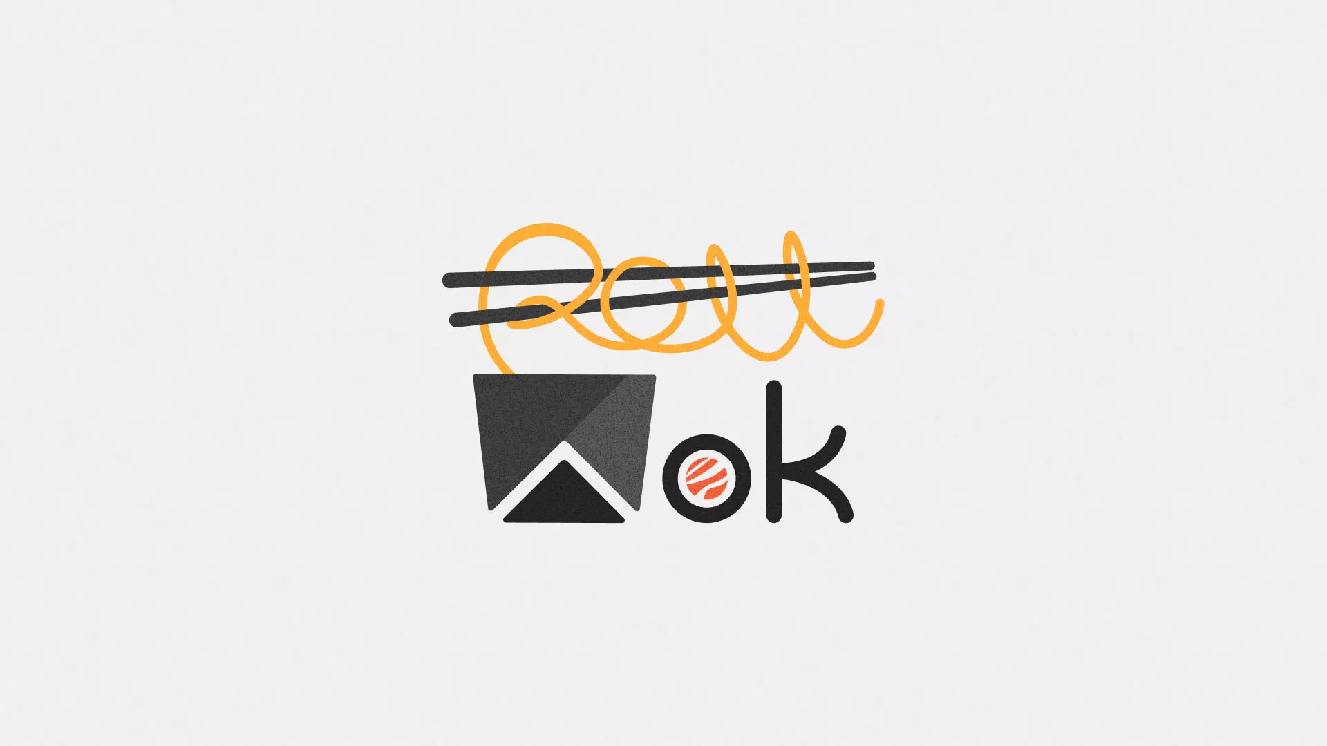 Разработка логотипа суши-бара «Roll Wok Club» в Чекалине